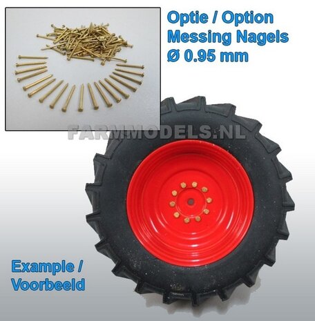 &Oslash; 61.5 mm: 2x Michelin MEGA-Xbib 1050/50 R32 banden Oprek Groot + Aluminium Velgen  asgat &Oslash; 3 mm  1:32   