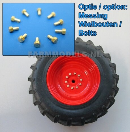&Oslash; 61.5 mm: 2x Michelin MEGA-Xbib 1050/50 R32 banden Oprek Groot + Aluminium Velgen  asgat &Oslash; 3 mm  1:32   