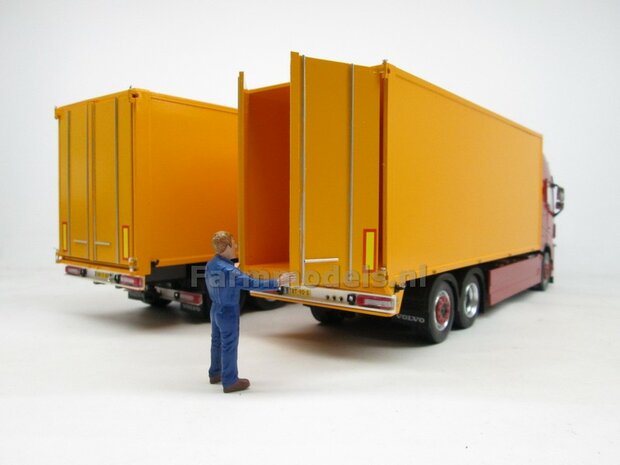 Bakopbouw 90x82.5x235mm met normale openslaande deuren Universeel t.b.v. vrachtwagen Chassis BOUWKIT  1:32   (HTD)