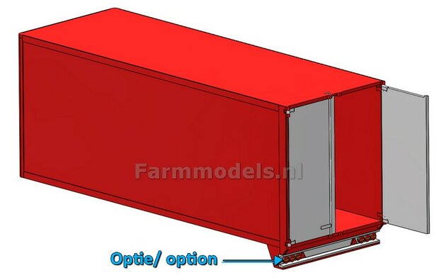 Bakopbouw 90x82.5x235mm met normale openslaande deuren Universeel t.b.v. vrachtwagen Chassis BOUWKIT  1:32   (HTD)