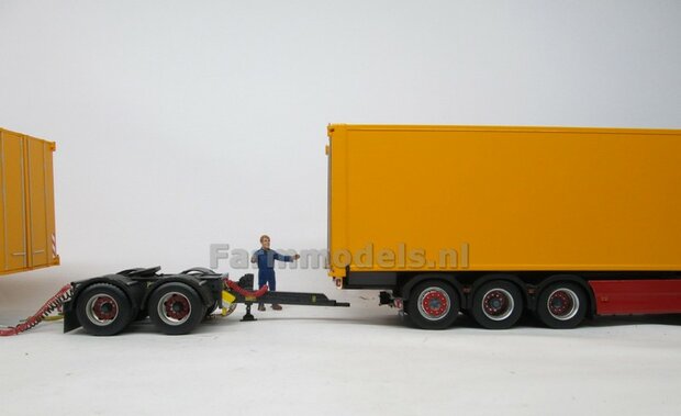 Bakopbouw met HARMONICA openslaande deuren Universeel t.b.v. LZV vrachtwagen Chassis BOUWKIT  1:32   (HTD) 