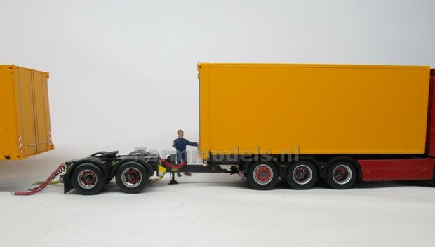 Bakopbouw met HARMONICA openslaande deuren Universeel t.b.v. LZV vrachtwagen Chassis BOUWKIT  1:32   (HTD) 