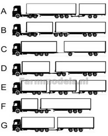 Bakopbouw met HARMONICA openslaande deuren Universeel t.b.v. LZV vrachtwagen Chassis BOUWKIT  1:32   (HTD) 