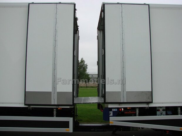 HARMONICA openslaande deuren 83.4mm x 90mm o.a. t.b.v. Pacton trailers MarGe models BOUWKIT  1:32   (HTD)    