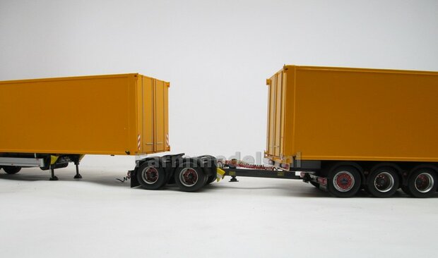 Tandemas dolly t.b.v. LZV (Lange Zware Voertuigen) vrachtwagen combinatie, passend o.a. onder de MarGe models trailers 1:32  (HTD)    