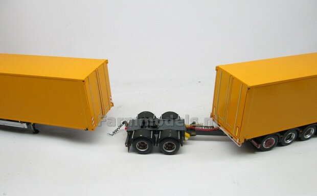 Tandemas dolly t.b.v. LZV (Lange Zware Voertuigen) vrachtwagen combinatie, passend o.a. onder de MarGe models trailers 1:32  (HTD)    