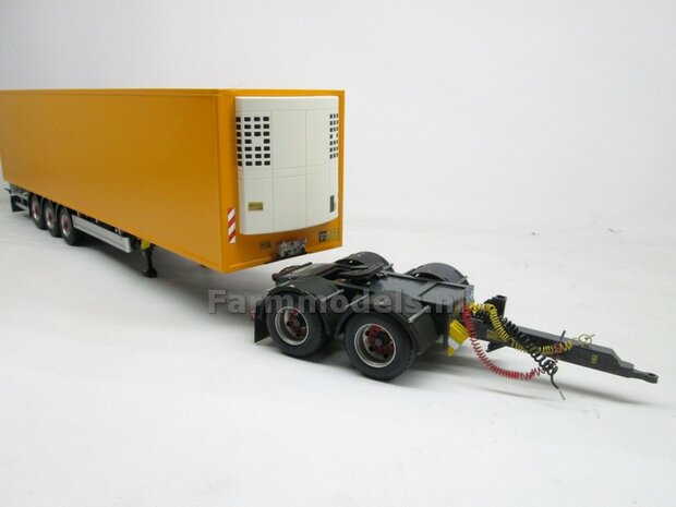 Tandemas dolly t.b.v. LZV (Lange Zware Voertuigen) vrachtwagen combinatie, passend o.a. onder de MarGe models trailers 1:32  (HTD)    