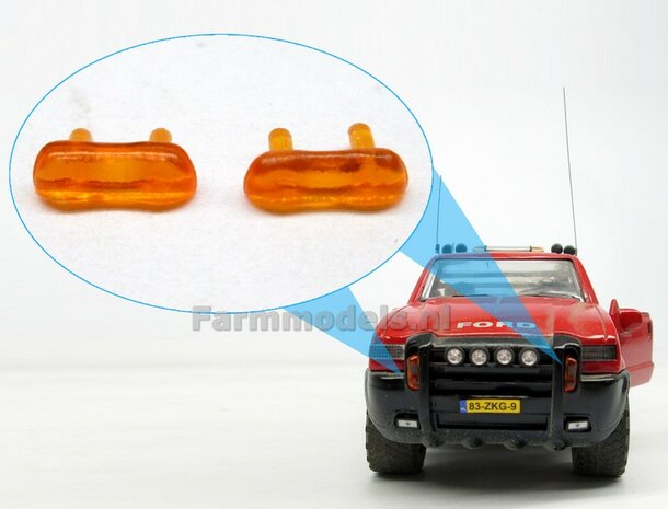 2x Zwaailamp Balk 8 x 2.6 mm oranje/ zwaailicht 1:32  SUPERSALE LAST ONES