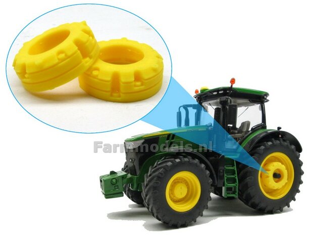 2x Wielgewichten &Oslash; 23.9 mm, passend op Wielkom John Deere 7310, of los te gebruiken 1:32