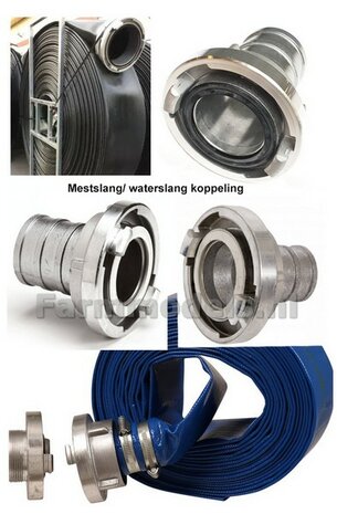 1x Storz Koppelling 2,5&quot; onderling koppelbaar, geschikt voor &Oslash; 3.2 mm  sleepslang of mesttank koppeling water/ mest, getrommeld echt staal  1:32