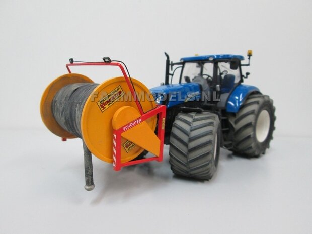 Brede lagedruk (vooras) band NH Wit Aluminium t.b.v. vooras velg New Holland T7.270 ROS 1:32                    