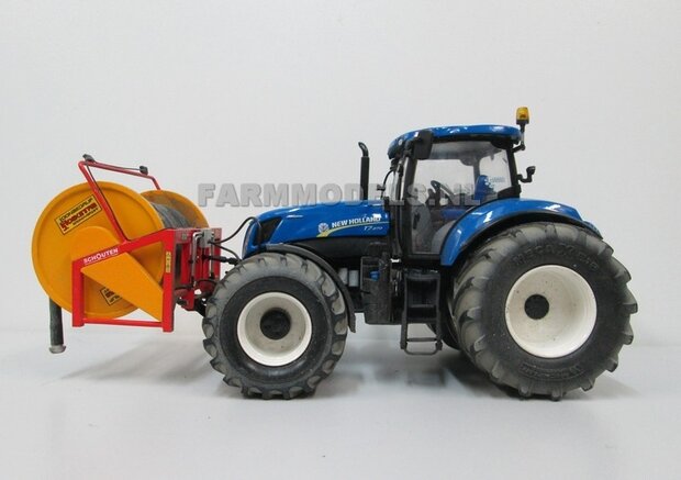 Brede lagedruk (vooras) band NH Wit Aluminium t.b.v. vooras velg New Holland T7.270 ROS 1:32                    