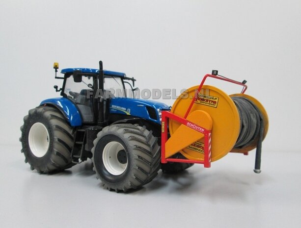 Brede lagedruk (vooras) band NH Wit Aluminium t.b.v. vooras velg New Holland T7.270 ROS 1:32                    