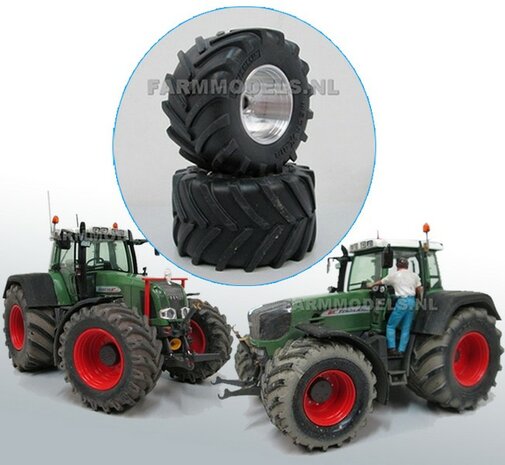 Michelin 1050 OPREK GROOT + Alu. velgen, geschikt voor de Fendt 924/ 926 Gen II en Fendt 926/ 930 Gen. III WeiseToys 1:32   