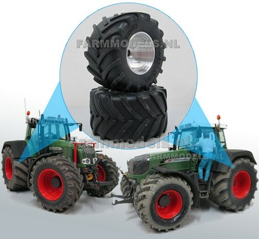 Michelin 1050 OPREK GROOT + Alu. velgen, geschikt voor de Fendt 924/ 926 Gen II en Fendt 926/ 930 Gen. III WeiseToys 1:32   