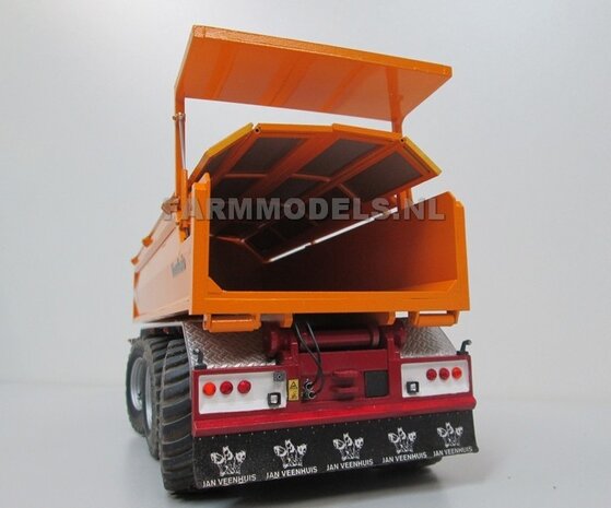 Afdek kleppen systeem Jan Veenhuis zand bak t.b.v 3 asser (haakarm Carrier) Bouwpakket 1:32, Farmmodels Premium line series (HTD)                        