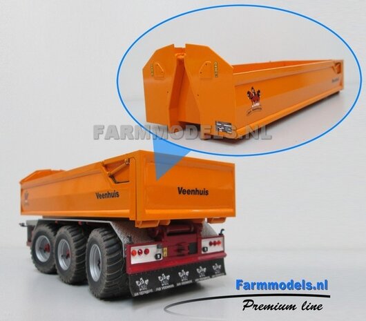 Jan Veenhuis zand bak t.b.v. 3 asser haakarm Carrier Bouwpakket 1:32, Farmmodels Premium line series (HTD)