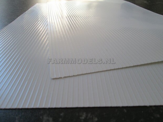  2x Damwandplaat modern motief, fijne groef Plastic white 19x30,5 cm 