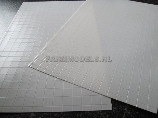 2x Plastic white, vierkant motief 19x30,5 cm  JTT-97419 