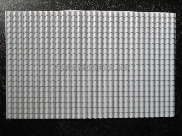 2x Dakpannen Grof Motief Plastic white 19x30,5 cm  JTT-97436
