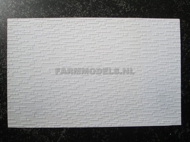 2x Klinker motief Plastic white 19x30,5 cm  JTT-97428