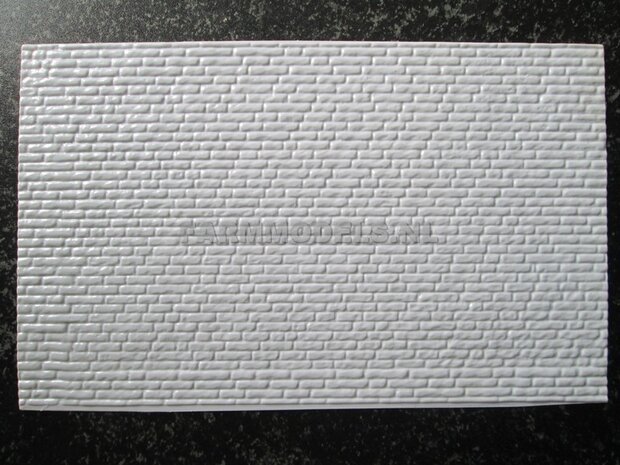 2x  Klinker motief Plastic white 19x30,5 cm  JTT-97429 