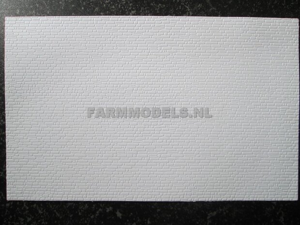 2x Muur / Metsel-steen Oud motief Plastic white 19x30,5 cm  JTT-97445 