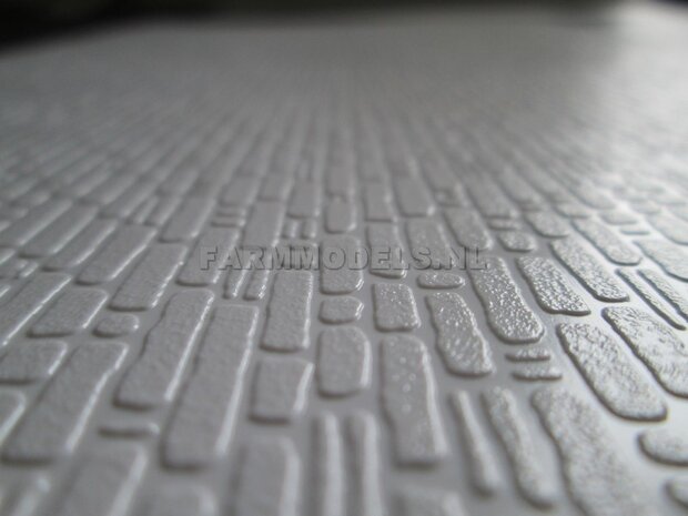 2x Muur / Metsel-steen Oud motief Plastic white 19x30,5 cm  JTT-97445 