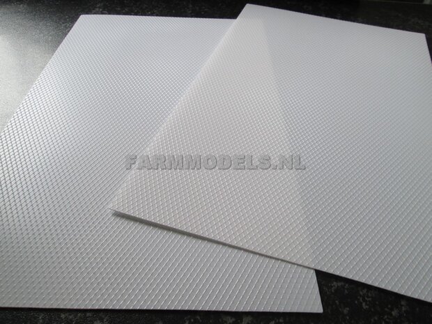  2x Traanplaat RUIT PROFIEL Plastic white 19x30,5 cm