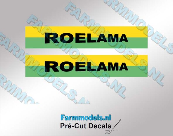 2X Roelama Sticker ong. 36 x 6 mm Pr&eacute;-Cut Decals 1:32 Farmmodels.nl 