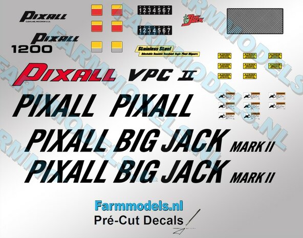 Pixall Big Jack stickerset Pr&eacute;-Cut Decals  op transparante folie 1:32 Farmmodels.nl