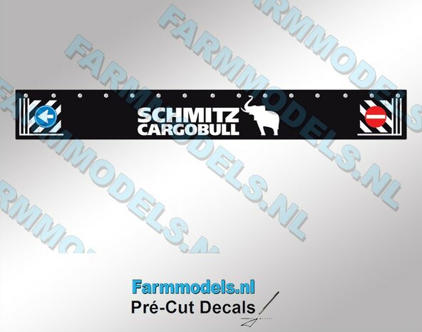Schmitz Cargobull Spatlapsticker op ZWART MATTE folie 10 x 79 mm breed Pr&eacute;-Cut Decals 1:32 Farmmodels.nl 