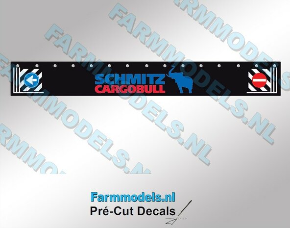 Schmitz Cargobull Spatlapsticker kkleur op ZWART MATTE folie 10 x 79 mm breed Pr&eacute;-Cut Decals 1:32 Farmmodels.nl 