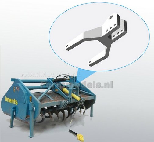 Trekontlasting bok 3D geprint t.b.v. aanbouw werktuig, bijv. Imants spitmachine 1:32