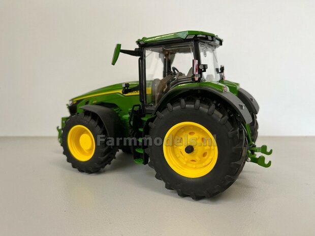 2x Wielkom t.b.v. John Deere 8R Wiking, geleverd incl. steekas uiteinde, John Deere geel &Oslash; 29.7 mm, kunststof geel geprint, 1:32                 