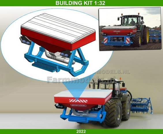 BOUWKIT: MONOSEM Fronttank NEW met Topcover + (werk-) verlichting en slang 1:32  