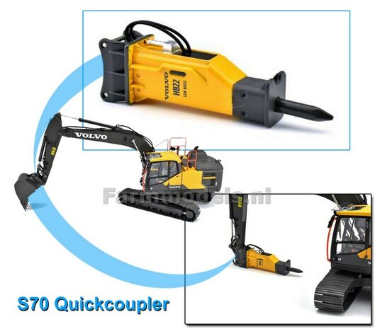 HB22 Hydraulische sloophamer, geschikt voor S70/ QC snelwissel, o.a. voor Volvo EC220E rupskraan  1:32   AT3200126  