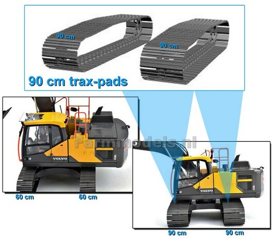 2x 90 cm brede Tracks, geschikt voor o.a. Volvo EC220E AT  1:32   AT3200112   