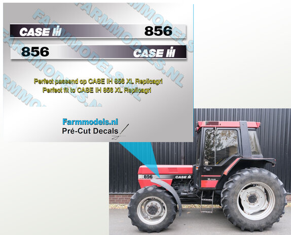 CASE IH  856 geschikt voor Replicagri  856XL model  (2020) Pr&eacute;-Cut Decals 1:32 Farmmodels.nl 