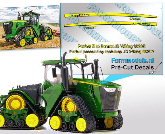 JOHN DEERE 9470 RX type stickers, Geschikt voor Wiking 9620 RX. Decals 1:32 Farmmodels.nl 