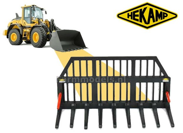 Hekamp Z-300 Grasvork, geschikt voor o.a. de Volvo L60 en L70 van Agri Collectables 1:32 AT3200122  