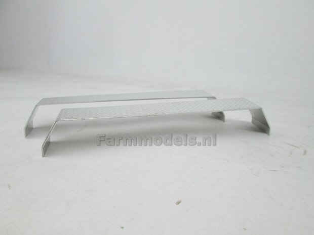  2x Aluminium traanplaat spatborden voor Joskin 3 asser onderstel asafstand 1:1 180 cm, 25 mm x 155 mm  