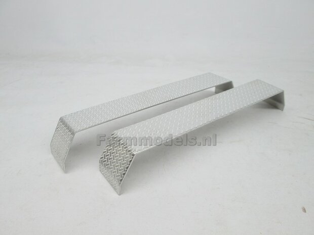  2x Aluminium traanplaat spatborden voor Joskin 3 asser onderstel asafstand 1:1 180 cm, 25 mm x 155 mm  