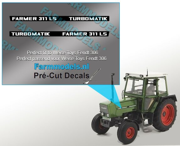 FARMER 311 LS TURBOMATIK type stickers Pr&eacute;-Cut Decals 1:32 Farmmodels.nl 