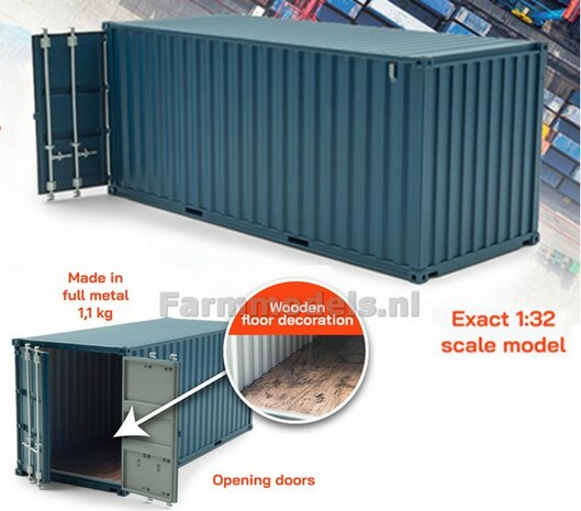 20 Feet BLUE Container 1:32 Die Cast  HOP-1257