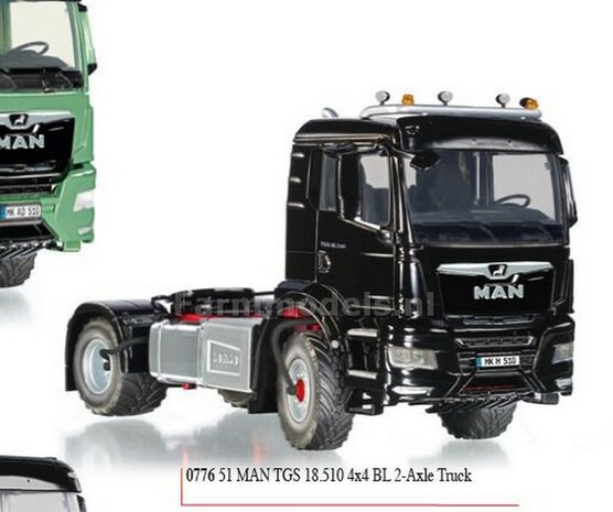 BLACK MAN TGS 18.510 4x4 BL Zwart - 1:32 WIKING W7651  NB2B   MEGA SALE