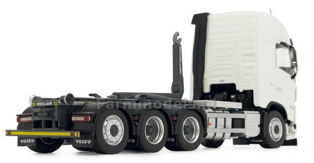 CLEAR WHITE HOOKLIFT VOLVO FH5 8x4 met Meiller haakarm incl. gratis stickerset WERKVERKEER 1:32 MargeModels  MM2235-01 