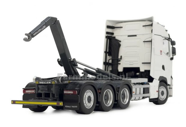 WHITE HOOKLIFT RENAULT 8x4 met Meiller haakarm incl. gratis stickerset WERKVERKEER 1:32 MargeModels  MM2237-01