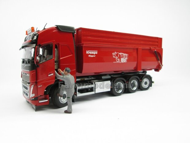 CLEAR WHITE HOOKLIFT VOLVO FH5 8x4 met Meiller haakarm incl. gratis stickerset WERKVERKEER 1:32 MargeModels  MM2235-01 