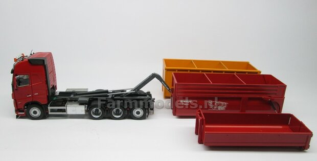 CLEAR WHITE HOOKLIFT VOLVO FH5 8x4 met Meiller haakarm incl. gratis stickerset WERKVERKEER 1:32 MargeModels  MM2235-01 